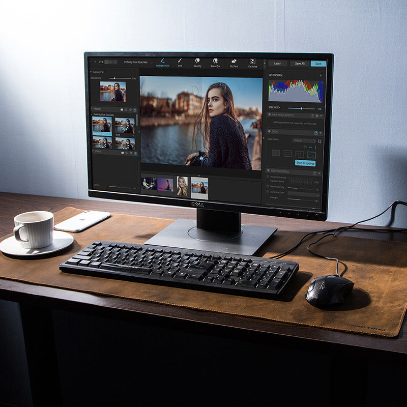 Extra large non-slip desktop computer desk leather pad product image